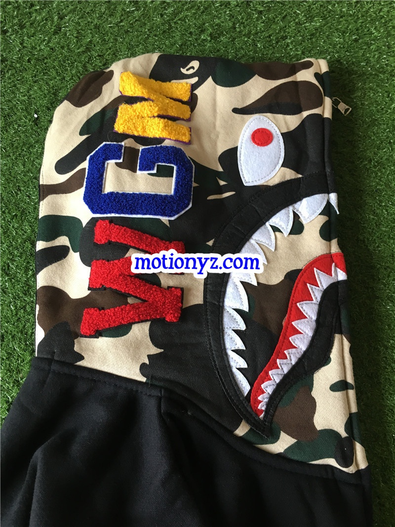 Bape Shark Hoodies Camo Black